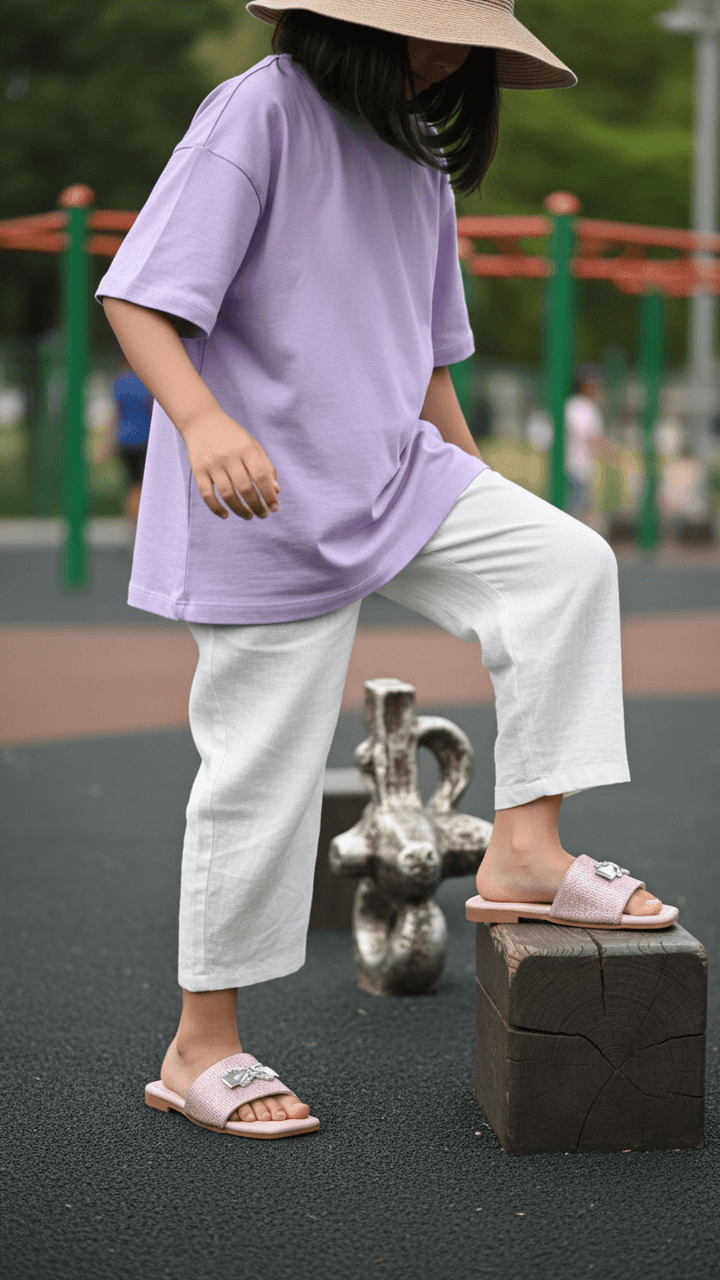 Girls Peach Casual Slipper KD5559