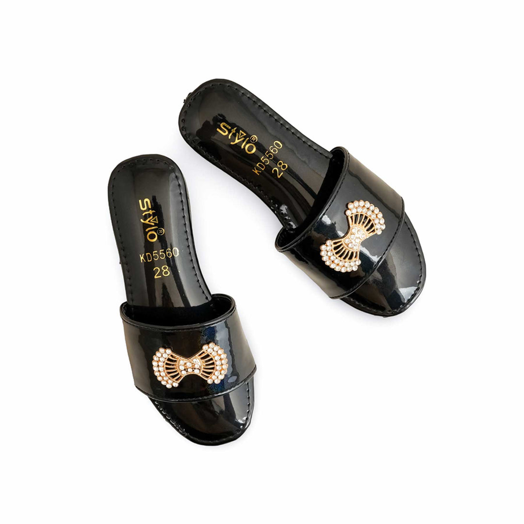 Girls Black Formal Slipper KD5560