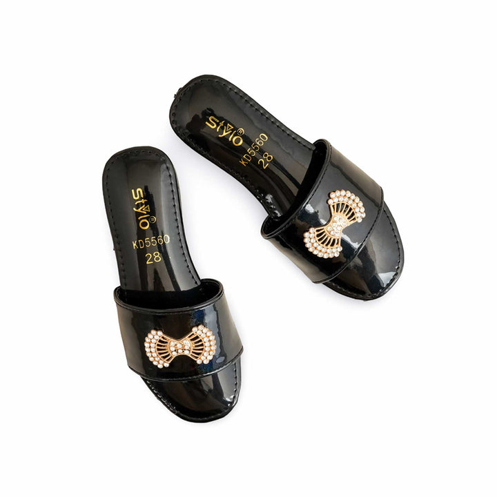 Girls Black Formal Slipper KD5560