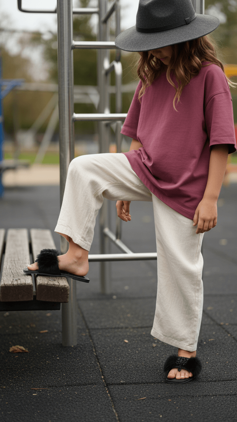 Girls Black Formal Slipper KD5564