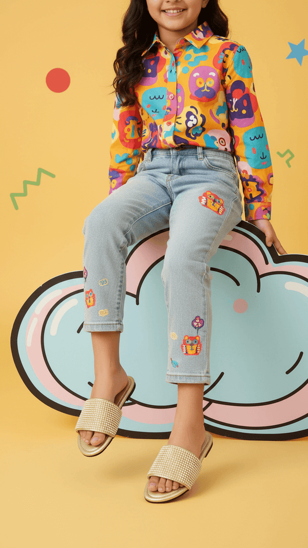 Girls Golden Casual Slipper KD5566