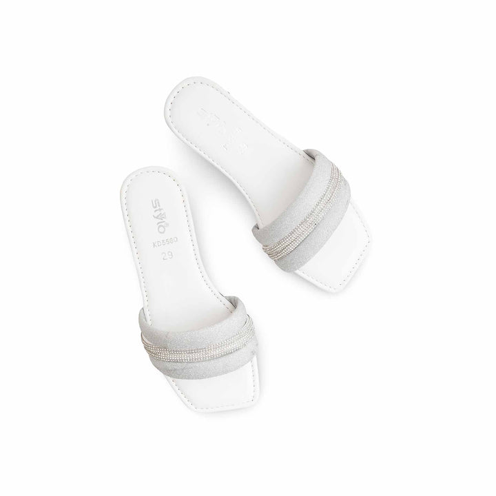 Girls Silver Fancy Slipper KD5580