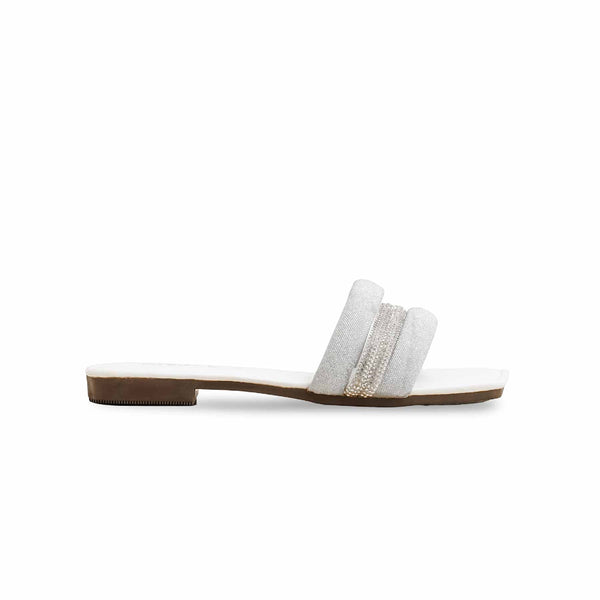 Girls Silver Fancy Slipper KD5580