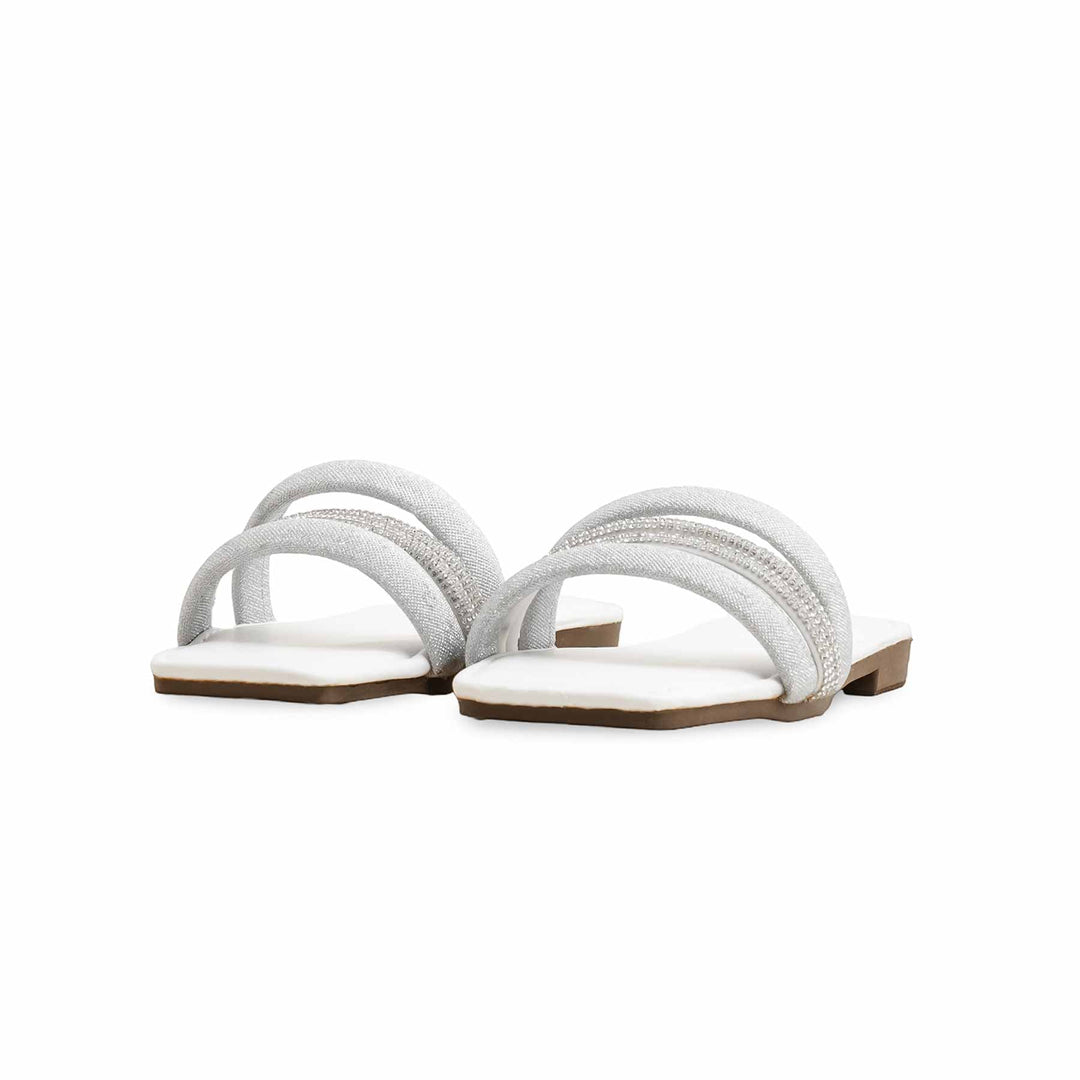 Girls Silver Fancy Slipper KD5580