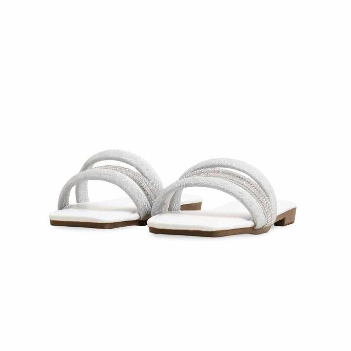 Girls Silver Fancy Slipper KD5580