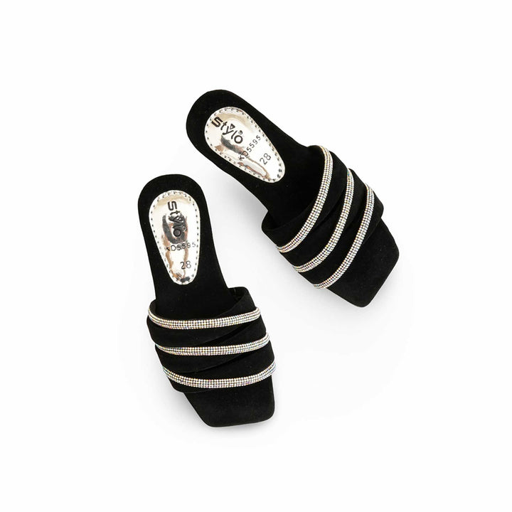 Girls Black Formal Slipper KD5595