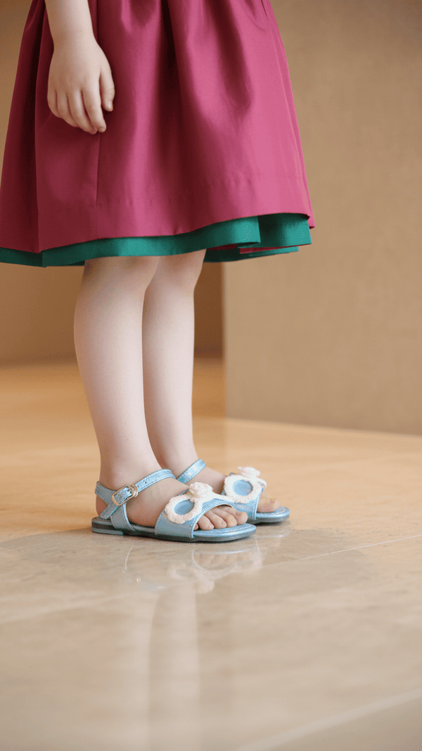 Girls Sky Blue Formal Sandal KD5605