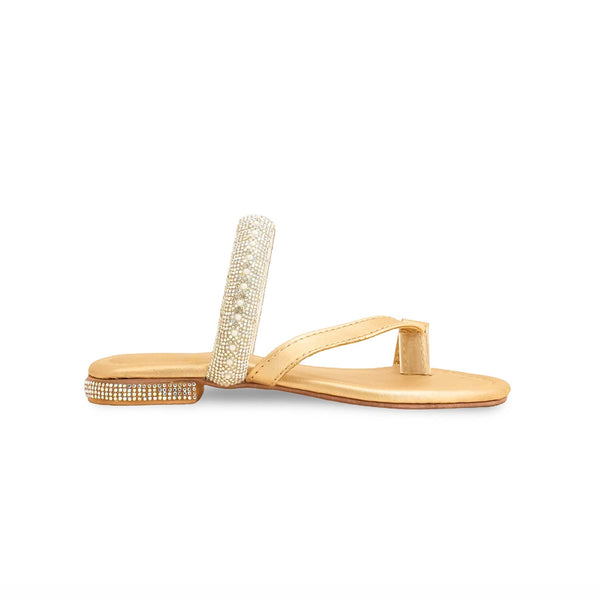 Girls Golden Formal Slipper KD5610