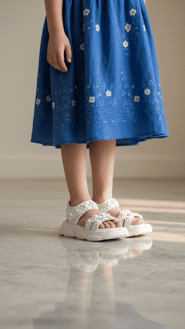 Girls White Casual Sandal KD5612