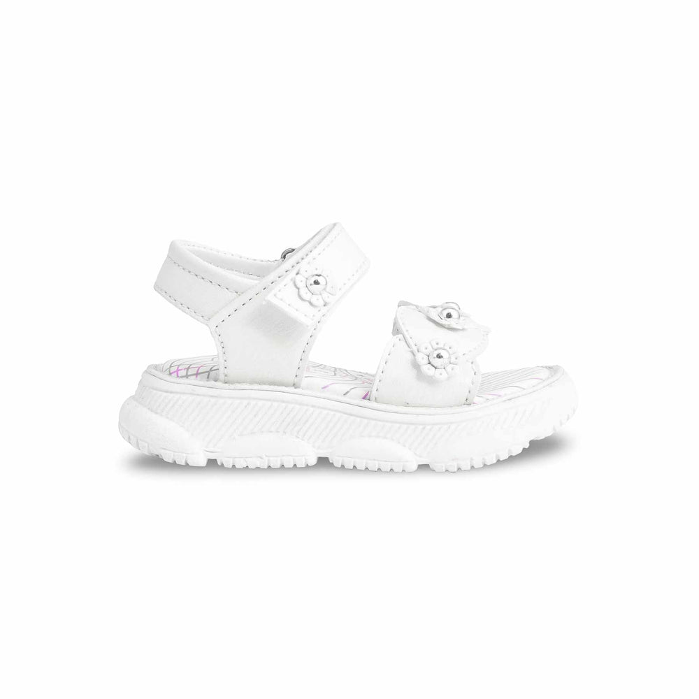 Girls White Casual Sandal KD5614