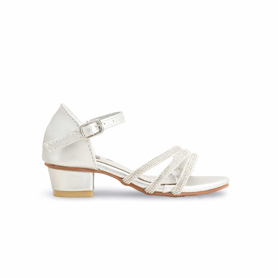 Girls Silver Fancy Sandal KD5615