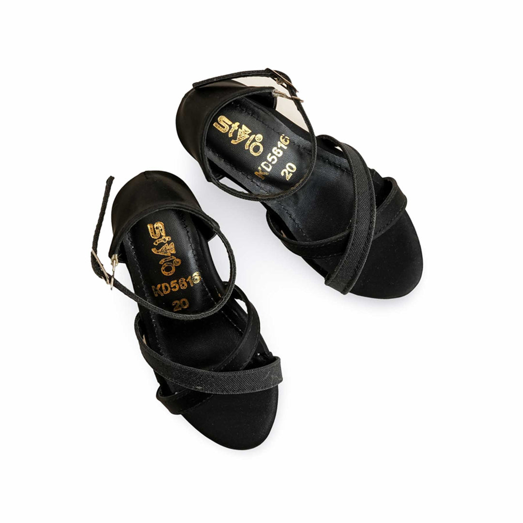 Girls Black Fancy Sandal KD5616