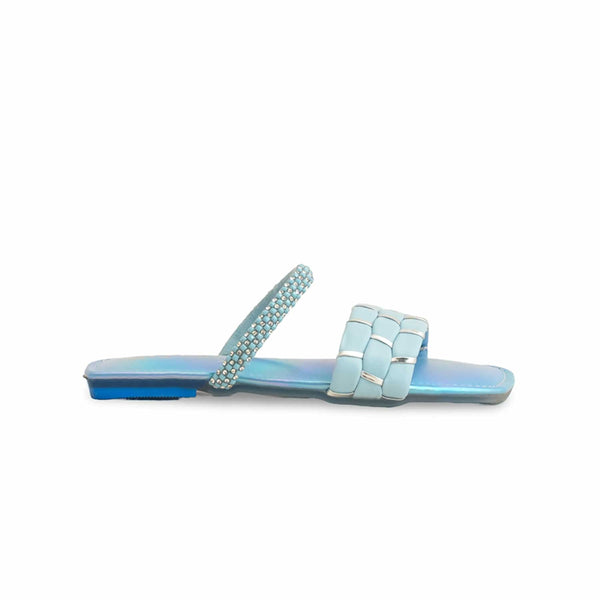 Girls Sky Blue Formal Slipper KD5624