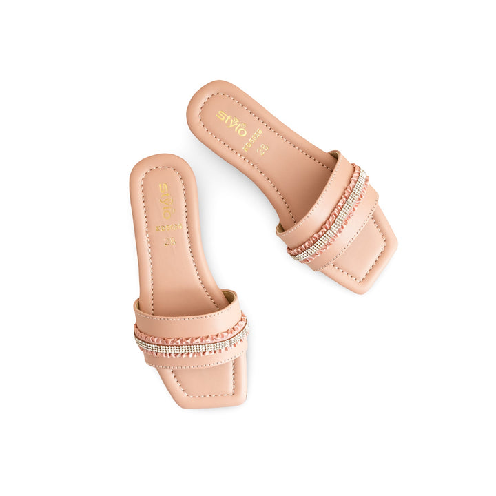 Girls Peach Fancy Slipper KD5626