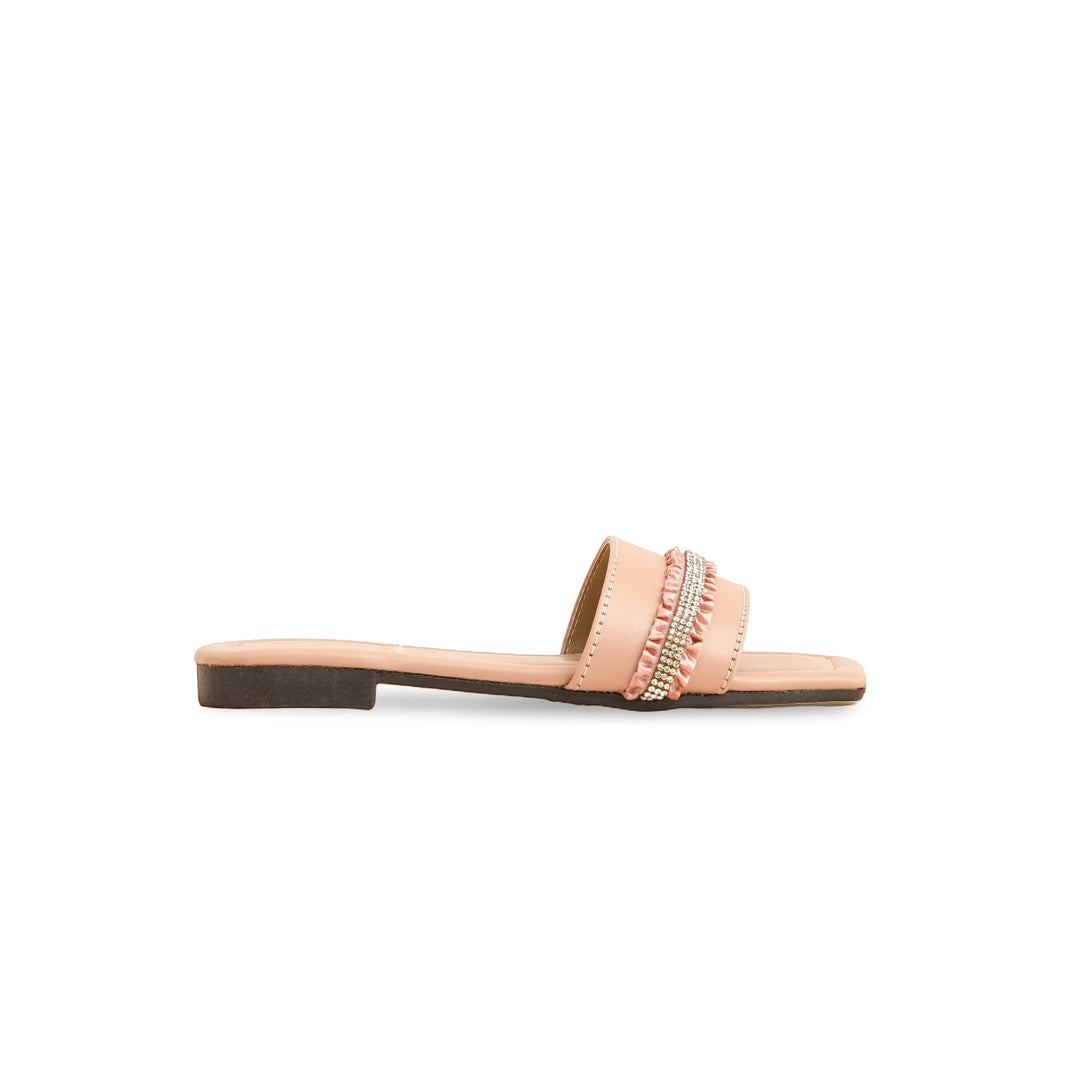 Girls Peach Fancy Slipper KD5626