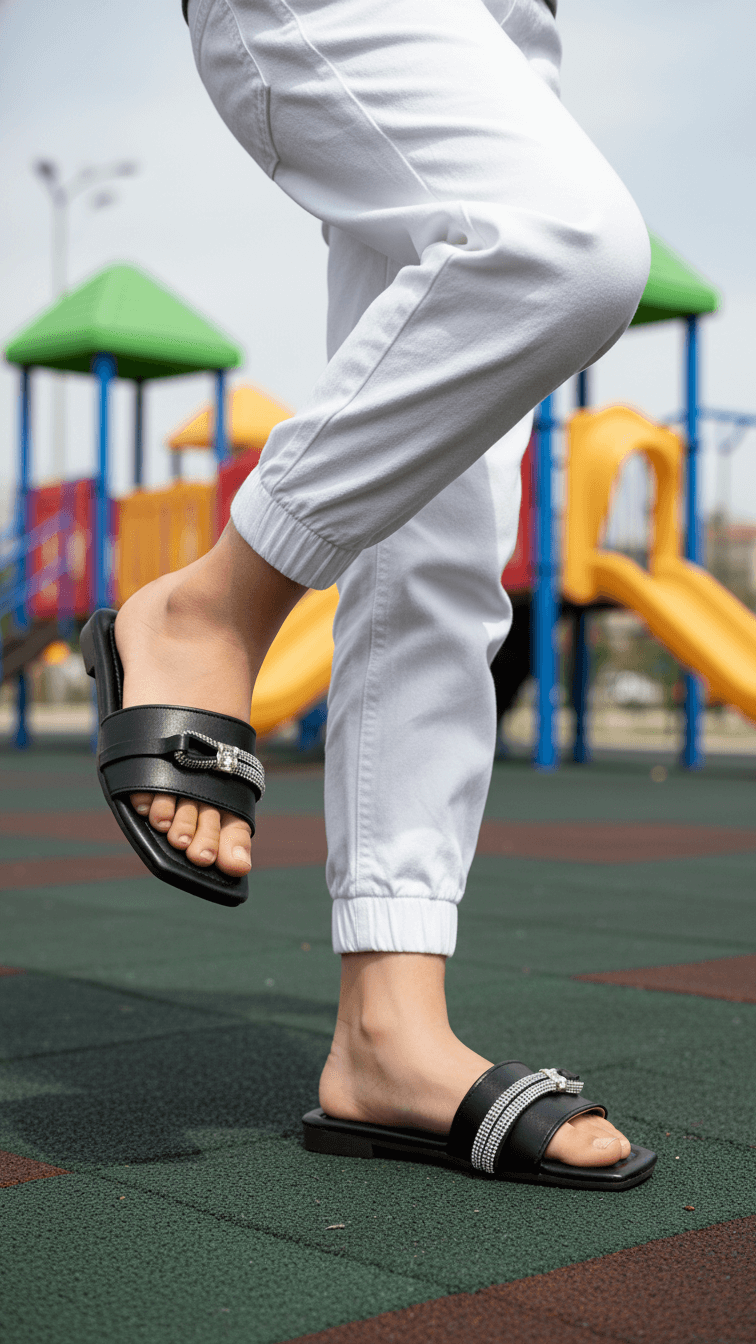 Girls Black Formal Slipper KD5628