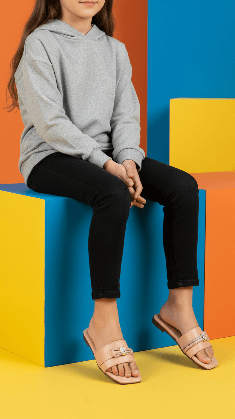 Girls Peach Formal Slipper KD5628