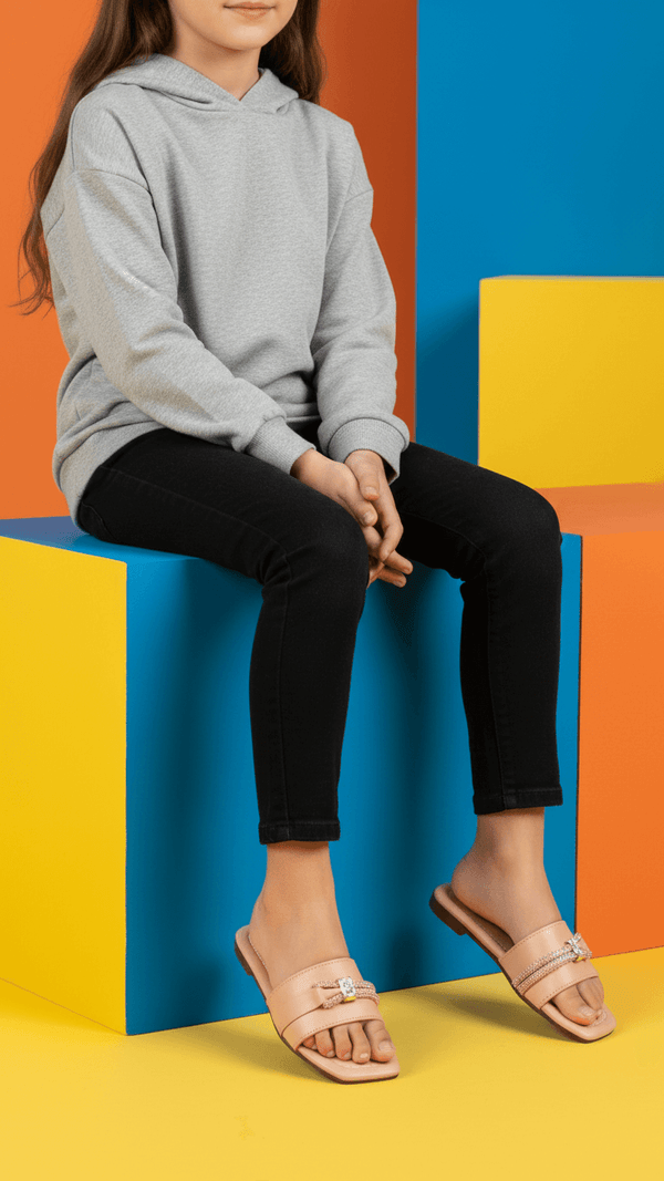 Girls Peach Formal Slipper KD5628