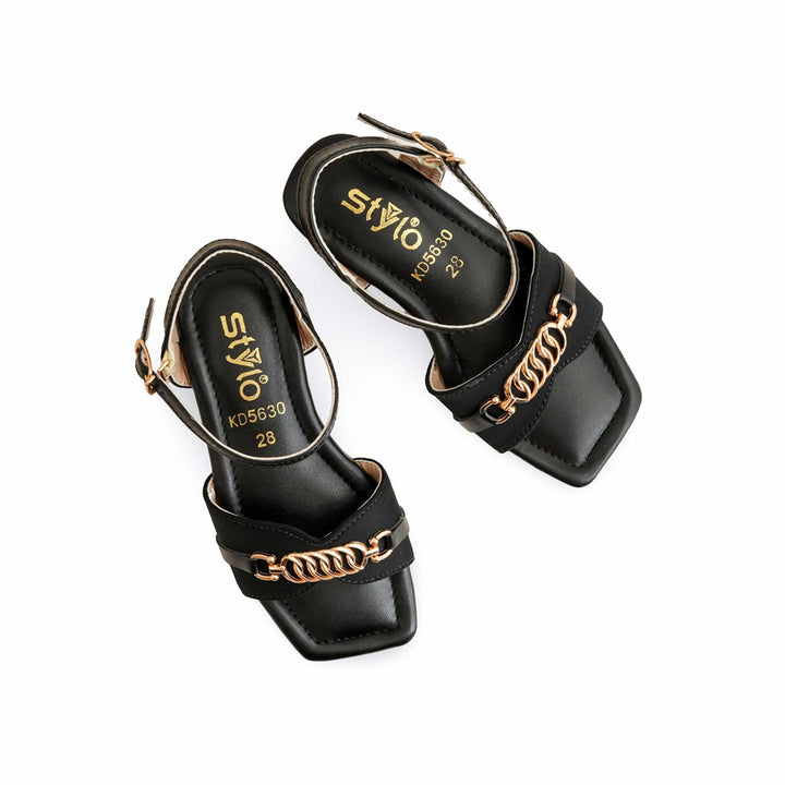 Girls Black Casual Sandal KD5630