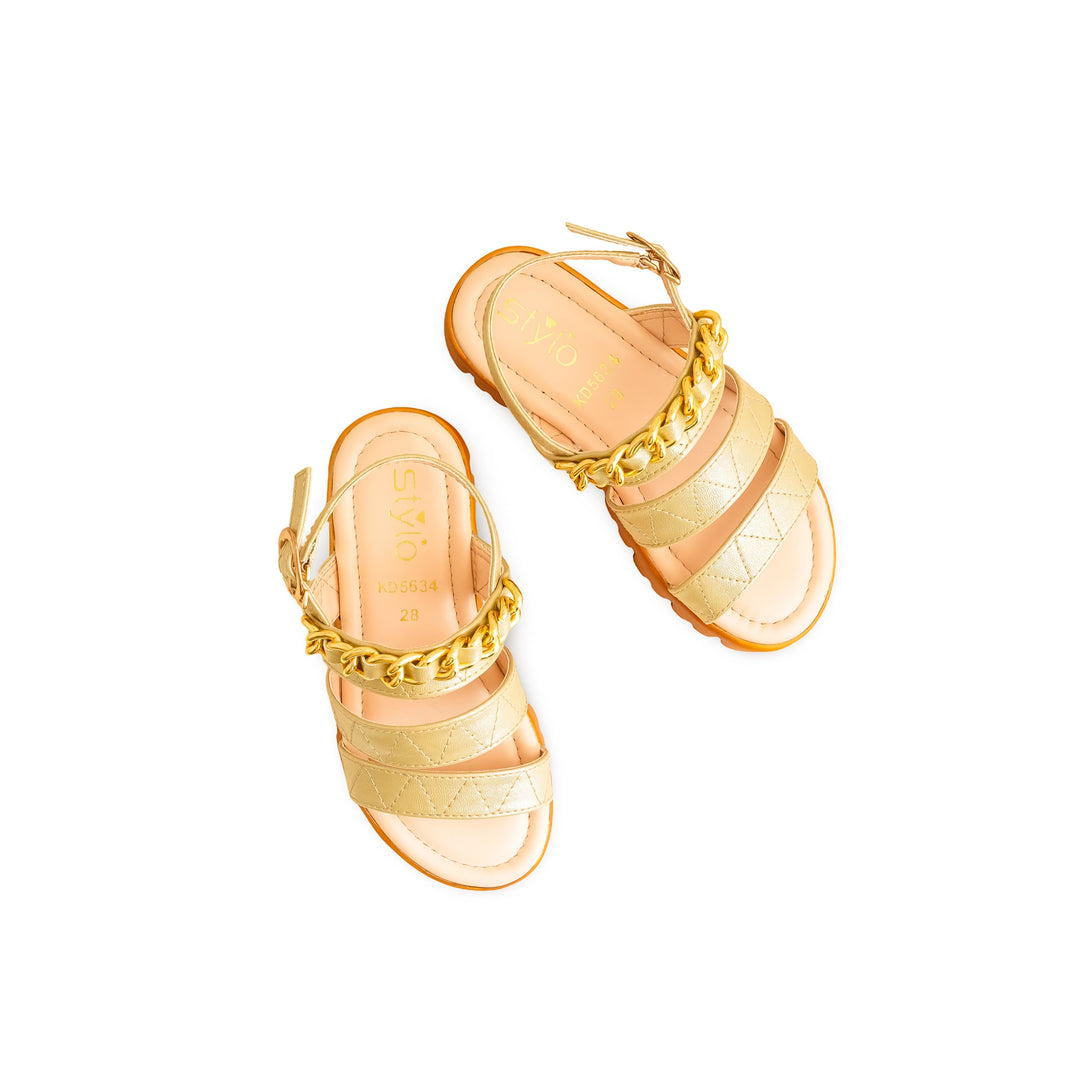 Girls Golden Formal Sandal KD5634