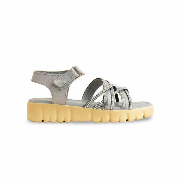 Girls Grey Formal Sandal KD5637