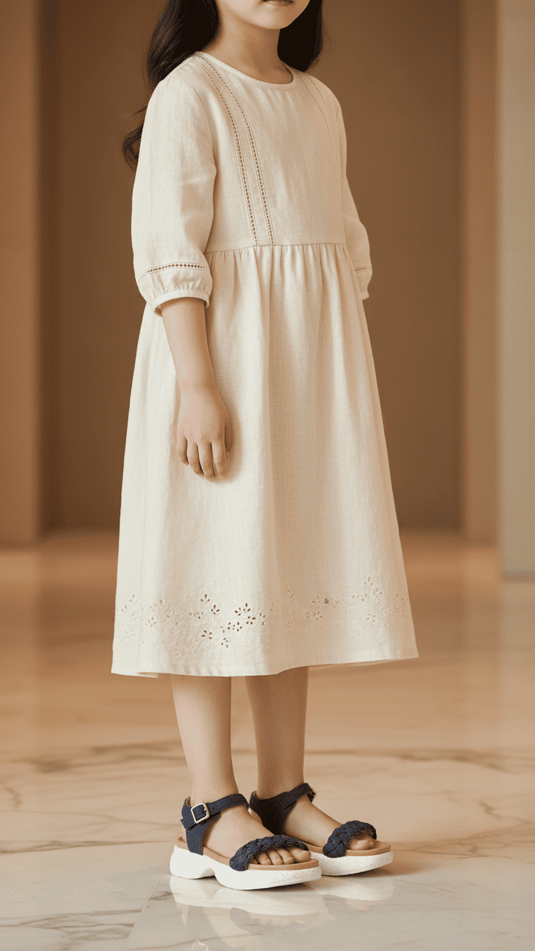 Girls Navy Formal Sandal KD5647