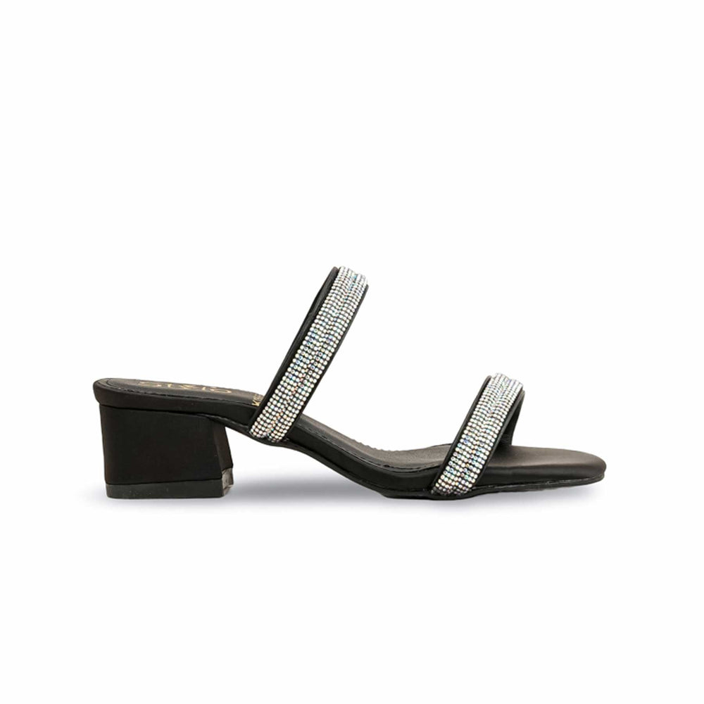 Girls Black Fancy Slipper KD5667