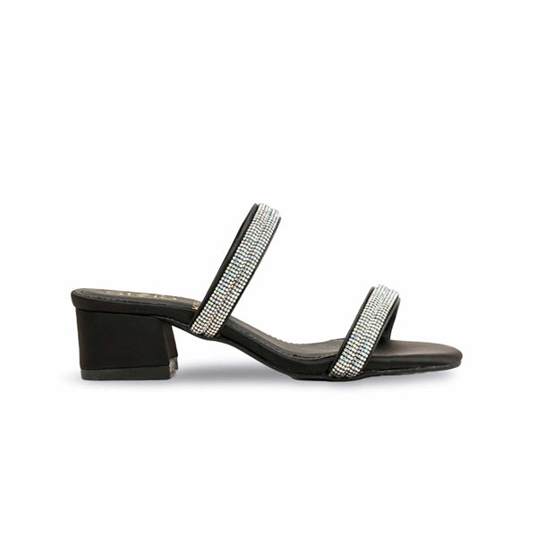 Girls Black Fancy Slipper KD5667