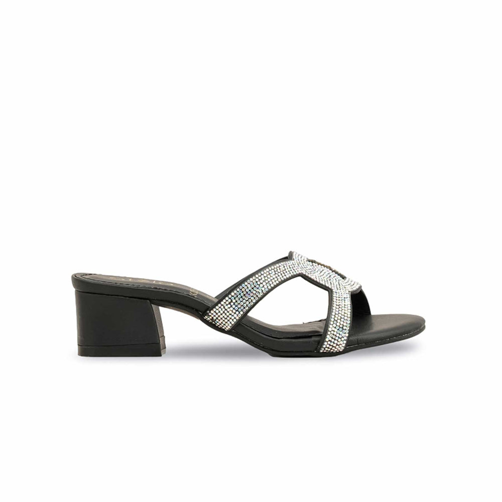Girls Black Fancy Slipper KD5668