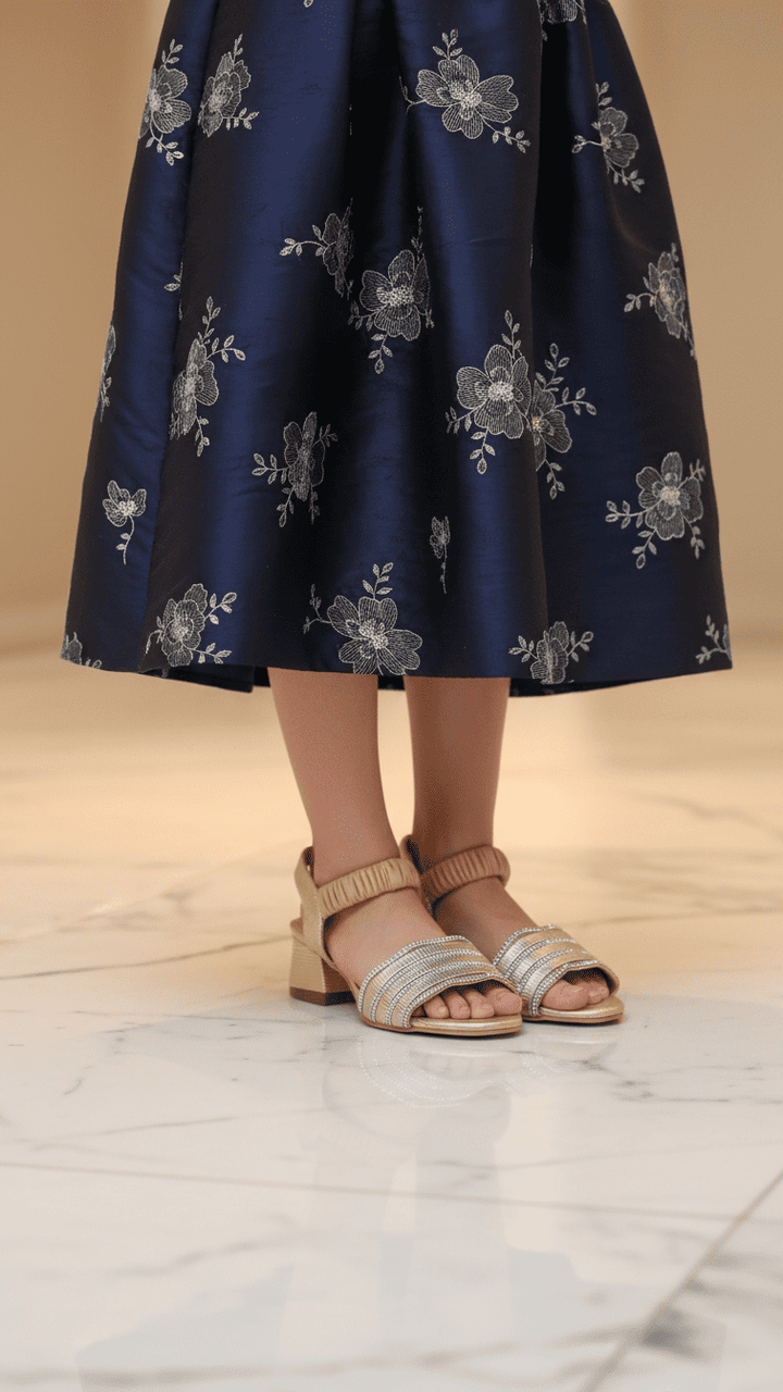 Girls Golden Formal Sandal KD5673