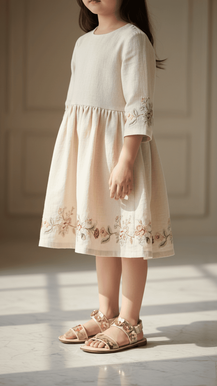 Girls Beige Formal Sandal KD5684