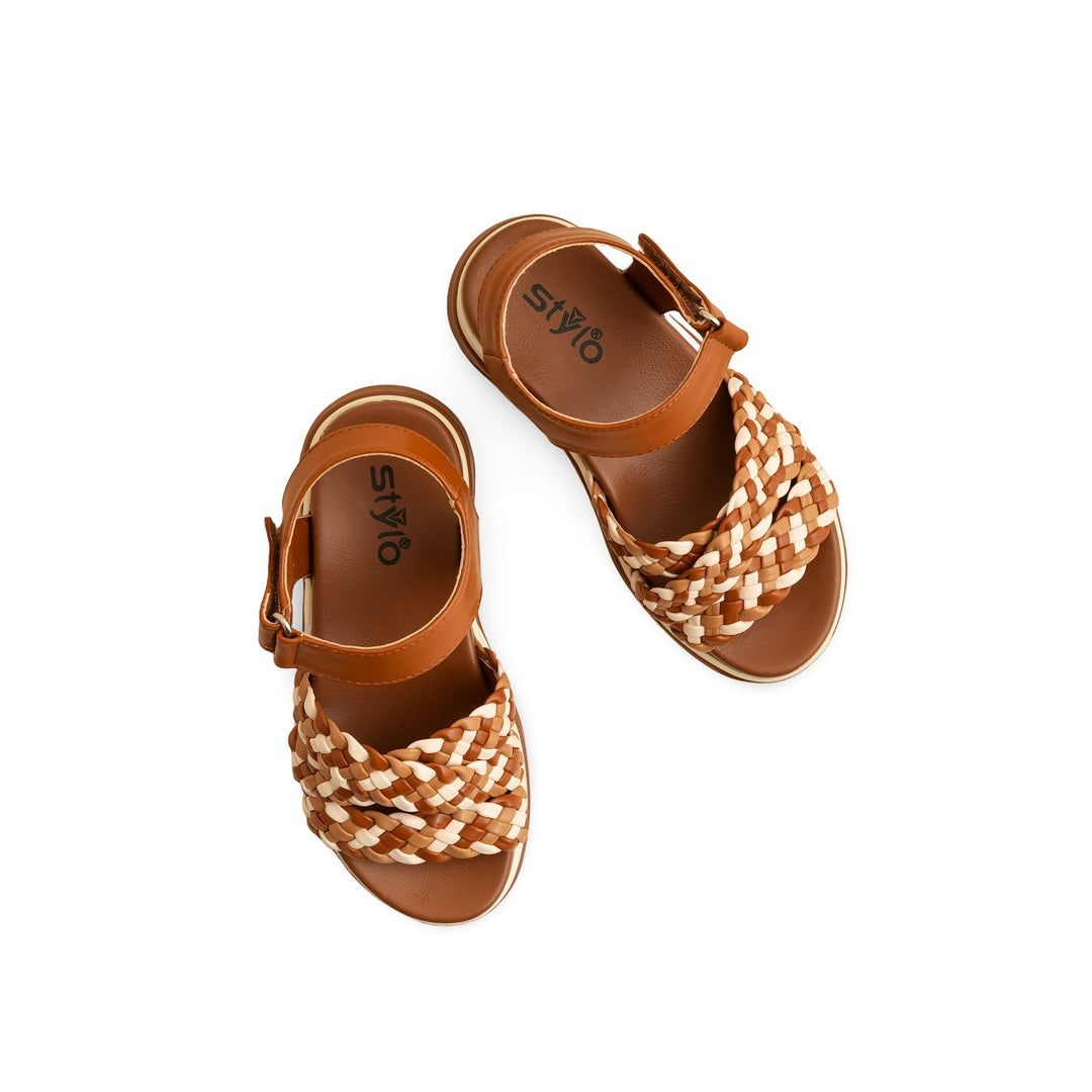 Girls Brown Formal Sandal KD5694