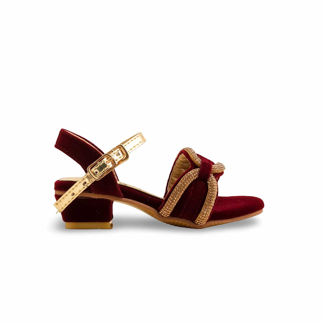 Girls Maroon Formal Sandal KD5706