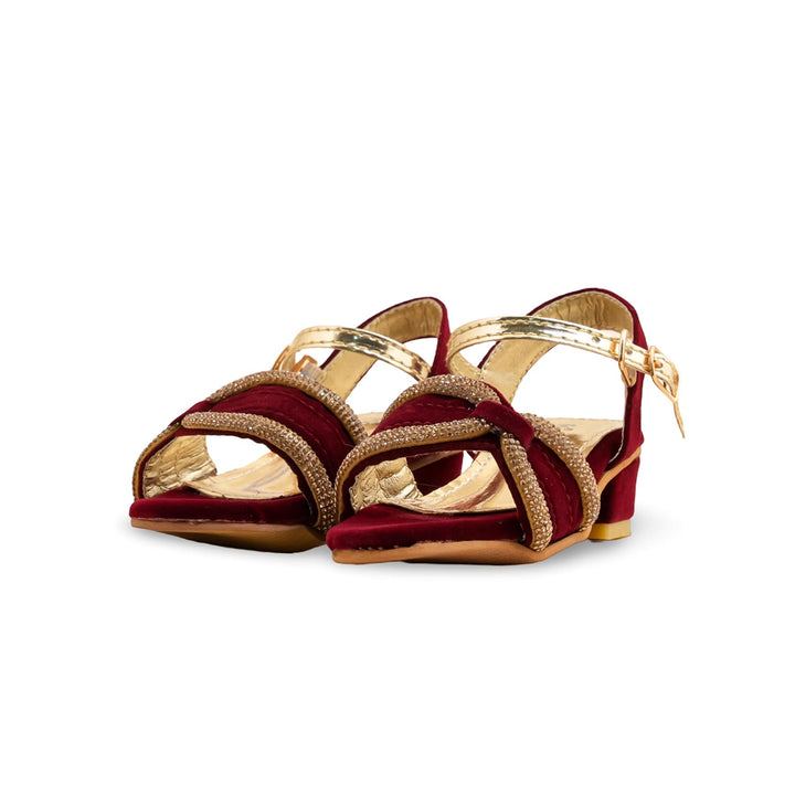 Girls Maroon Formal Sandal KD5706