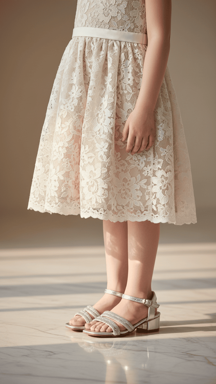 Girls Silver Fancy Sandal KD5707