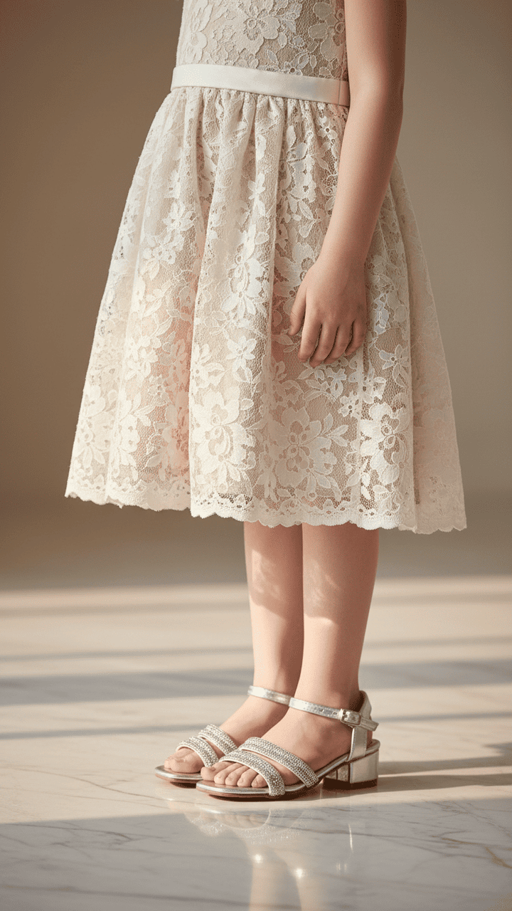 Girls Silver Fancy Sandal KD5707