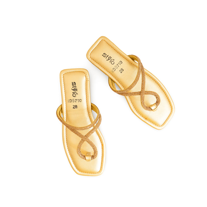 Girls Golden Fancy Slipper KD5710