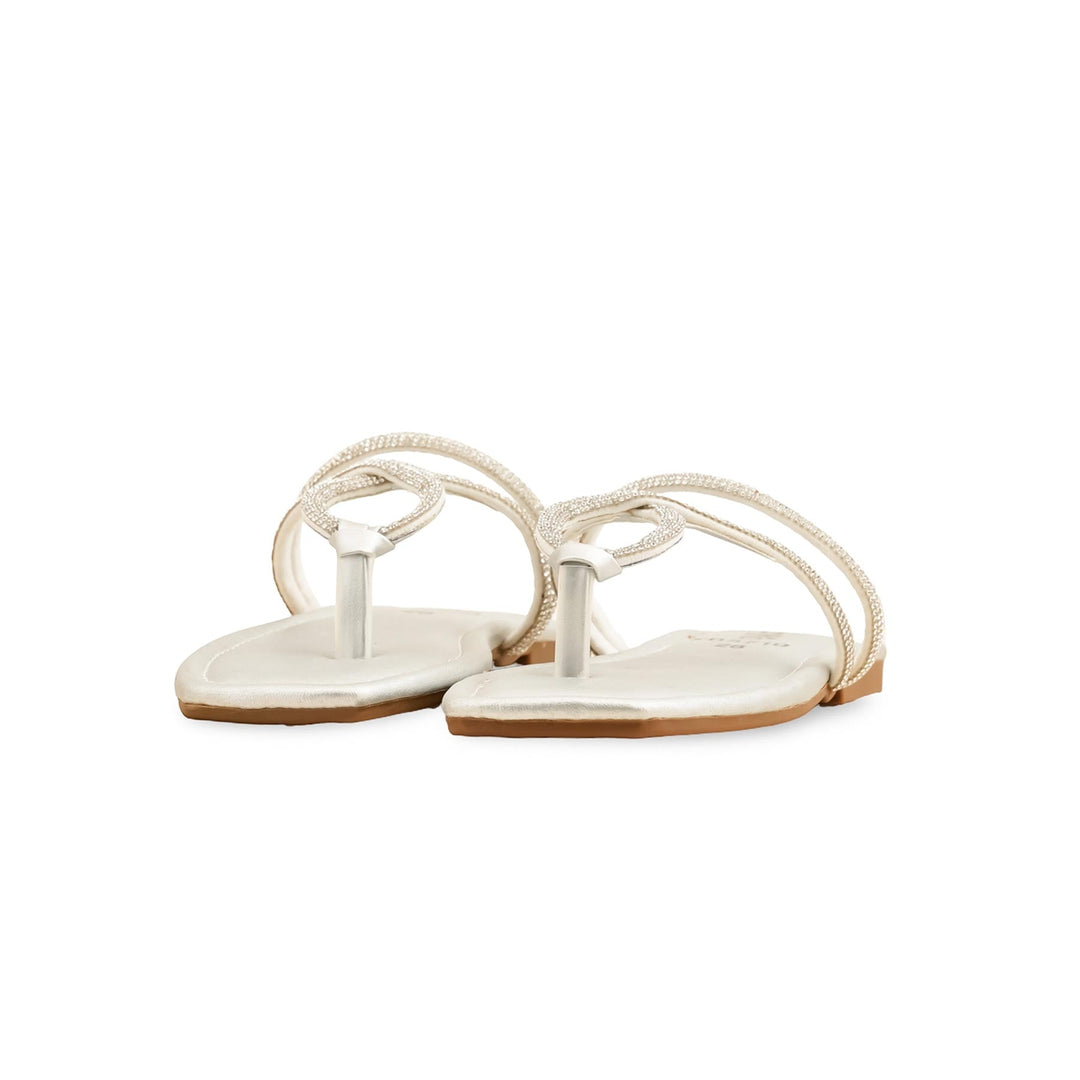 Girls Silver Fancy Slipper KD5710