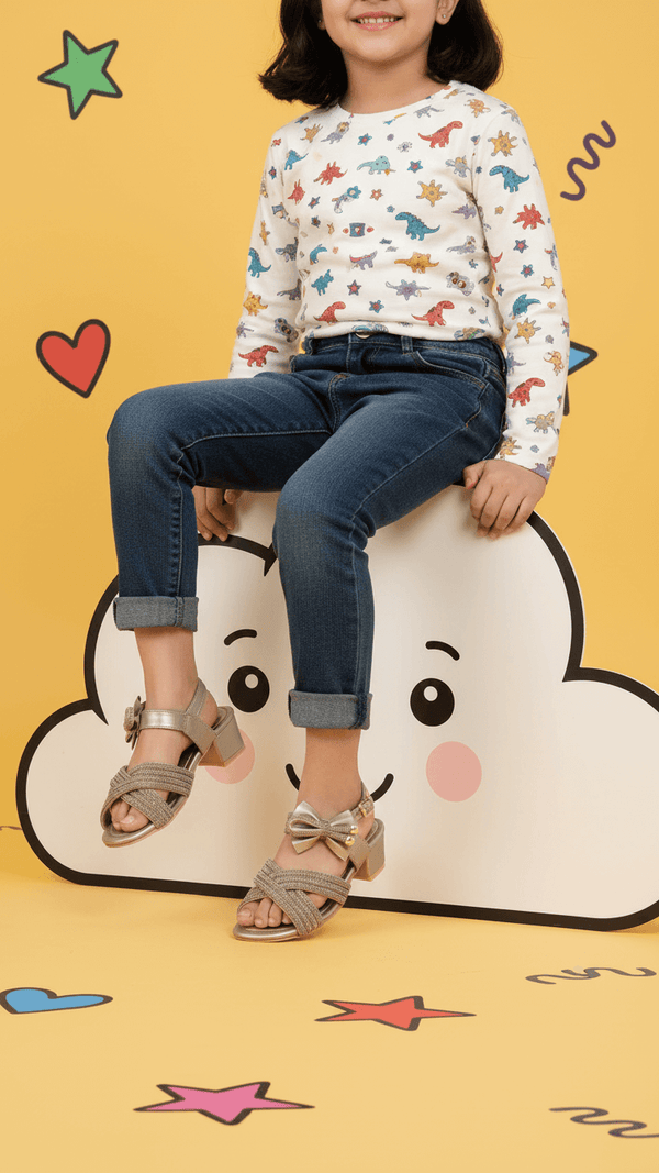 Girls Grey Fancy Sandal KD5711