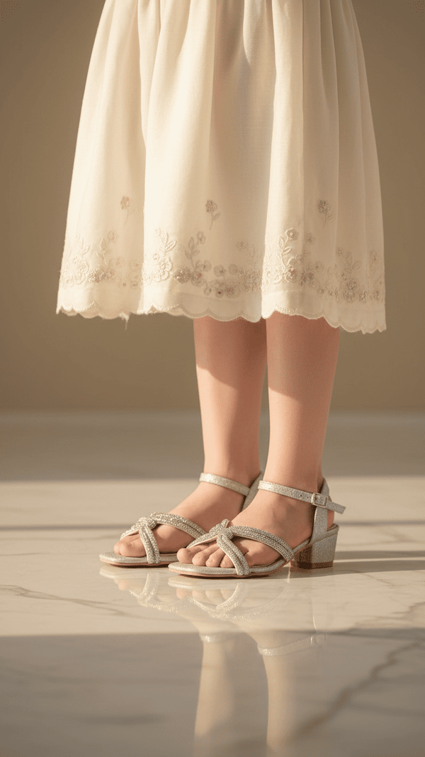 Girls Silver Fancy Sandal KD5712