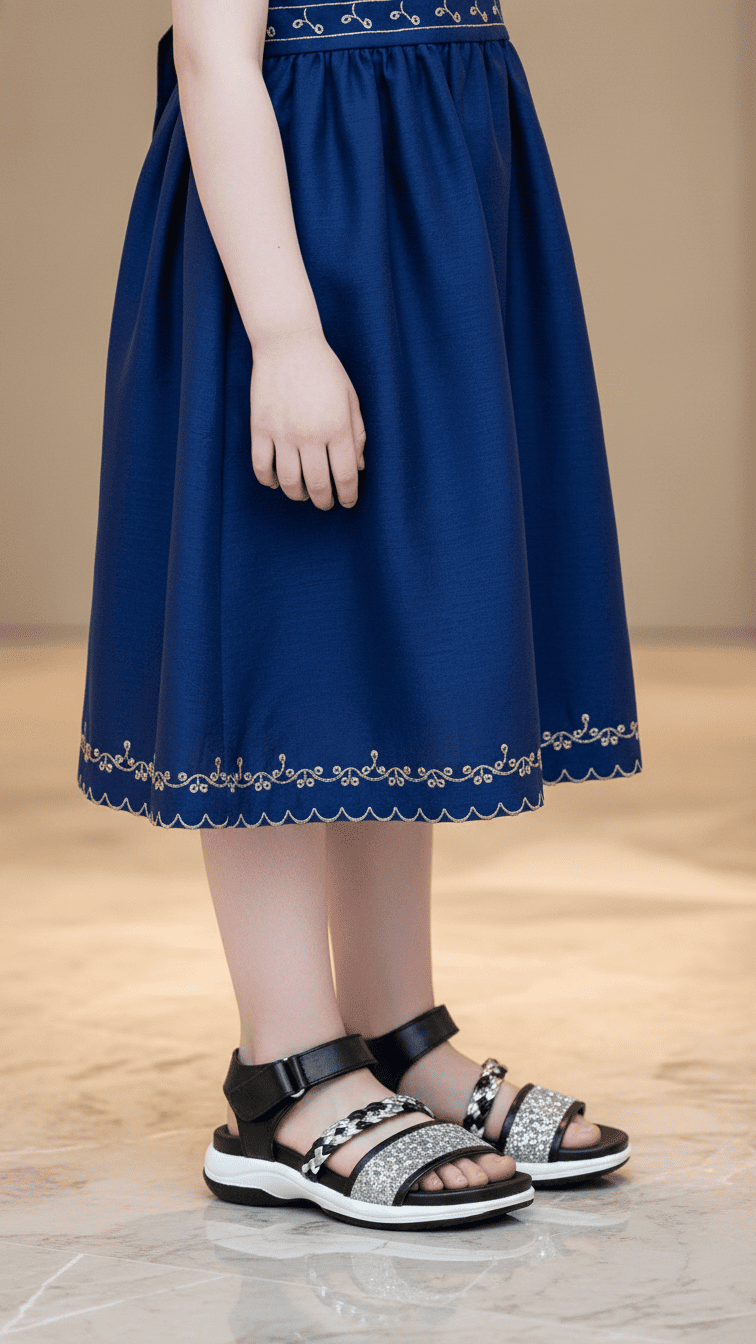 Girls Black Formal Sandal KD5714