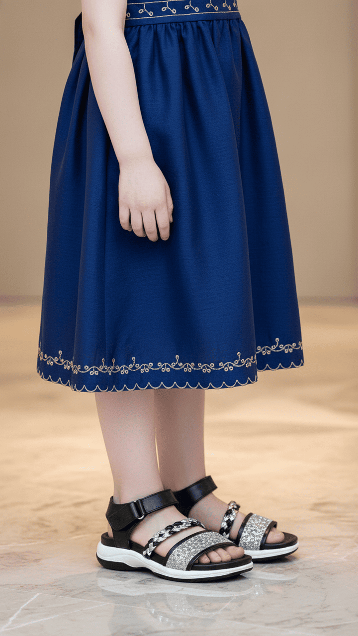 Girls Black Formal Sandal KD5714