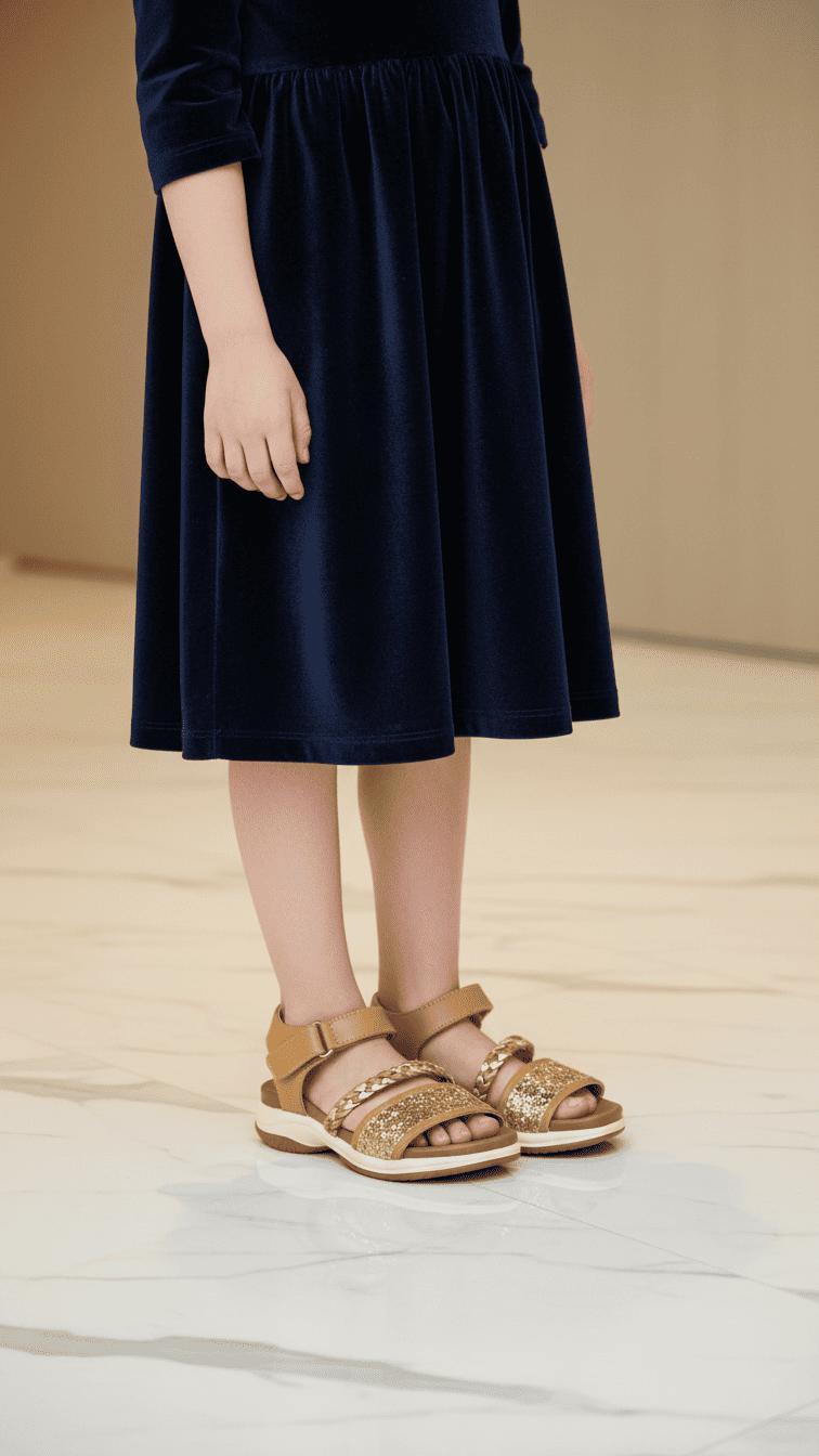 Girls Brown Formal Sandal KD5714