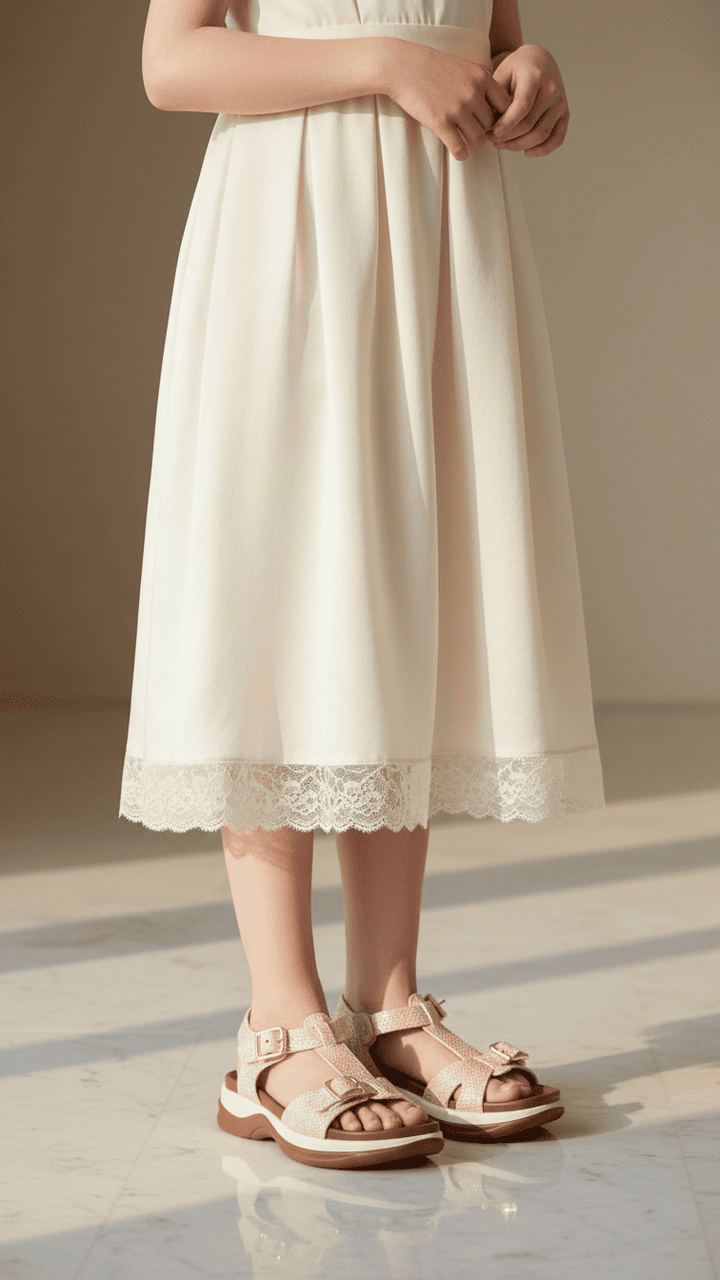 Girls Golden Formal Sandal KD5716