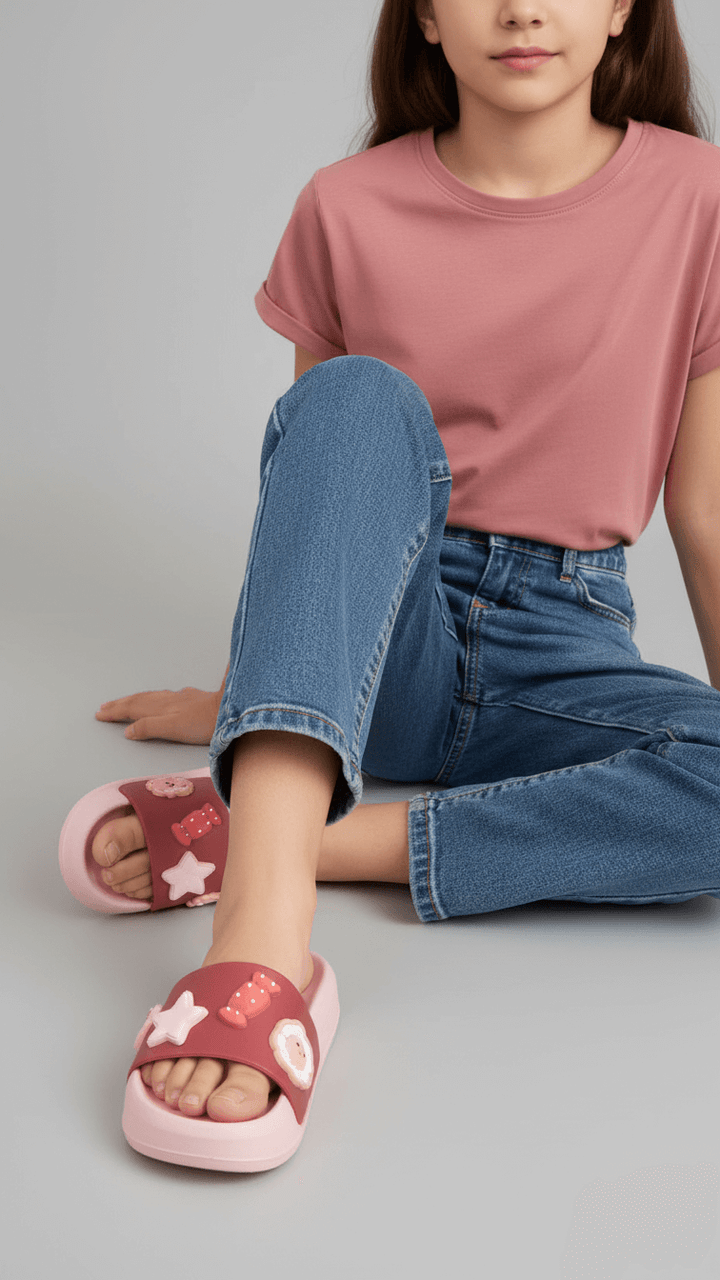 Girls Pink Casual Flip Flop KD5743