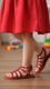 Girls Maroon Casual Sandal KD5791