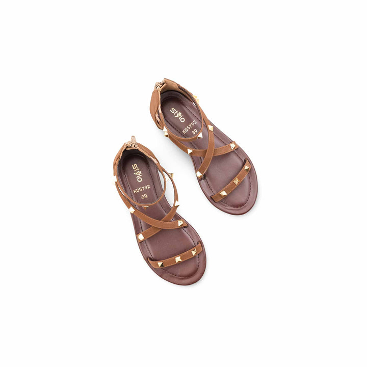 Girls Brown Casual Sandal KD5792
