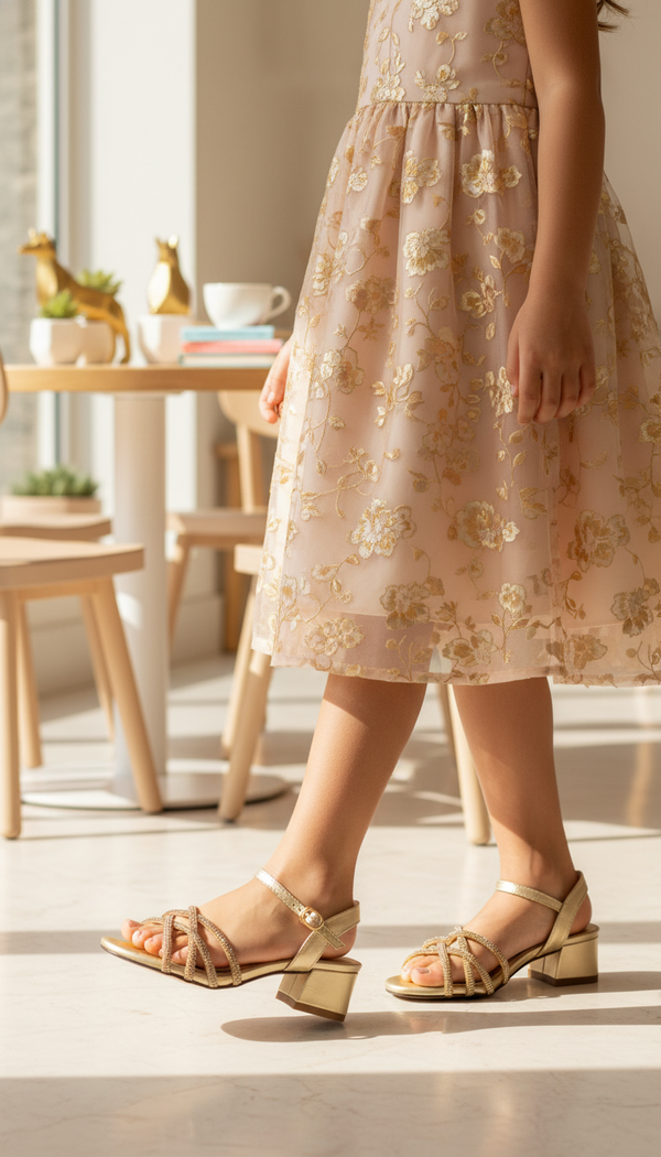 Girls Golden Fancy Sandal KD5798