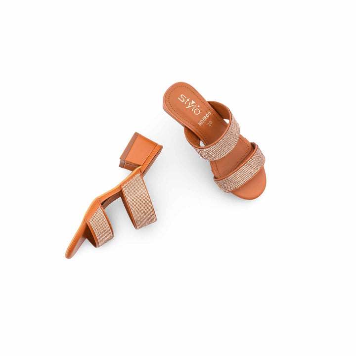 Girls Tan Fancy Slipper KD5806