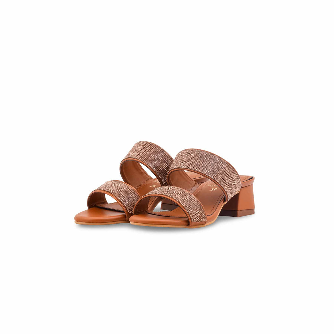 Girls Tan Fancy Slipper KD5806